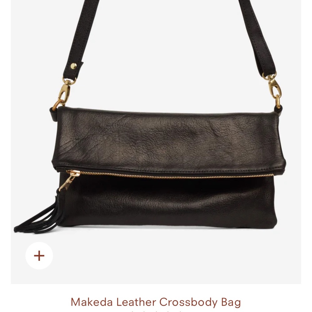 New Black Leather Parker Clay Makeda Crossbody/Clutch